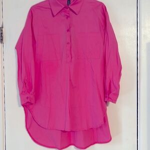 NWT pink oversized tunic top size large